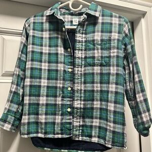 GAP Kids Blue and Green Checkered Shirt
